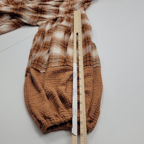 MISS ME Orange Multi Plaid Hoodie MT2476L Women's Size Medium New - Picture 9 of 10